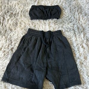 Black Tube Top and Shorts Set- Garage